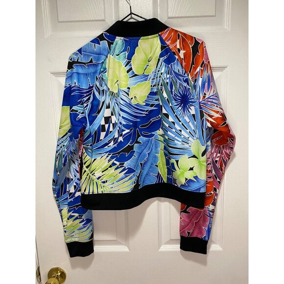 NIKE Floral Multicolor Full Zip Cropped Jacket Size Medium - Picture 3 of 5
